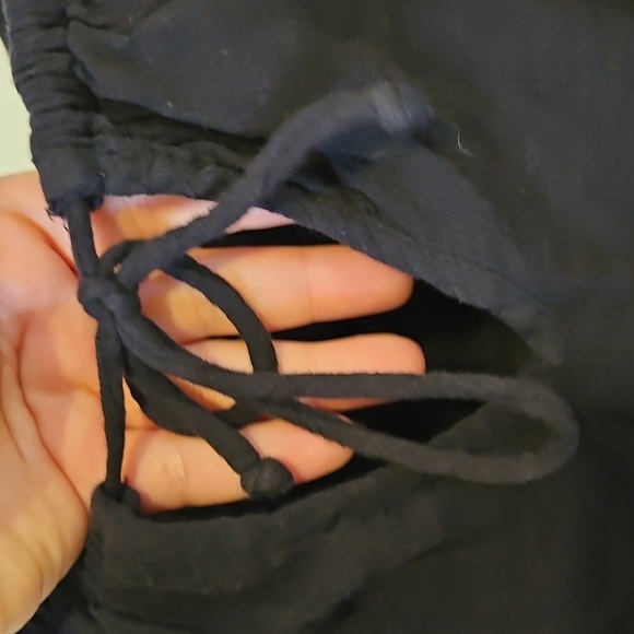 Ripcurl Summer Dress Black Womens XL NWT Oversized Cold Shoulder Crochet Detail - Picture 9 of 9